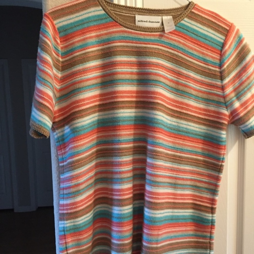 ALFRED DUNNER Striped KNIT TOP M